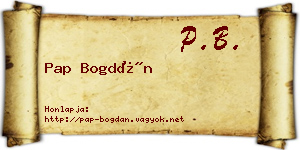 Pap Bogdán névjegykártya